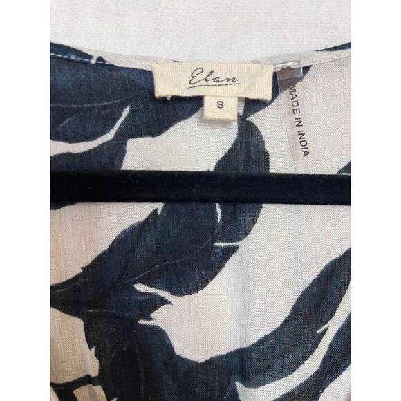 Elan‎ Dress Size SM White With Blue Black Floral Lightweight Easy Comfy - Picture 4 of 5
